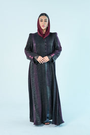 S012 - Saaib Abaya-custom abayas, luxury abayas, elegant abayas, modest fashion, bespoke abayas, handmade abayas, Qatar fashion