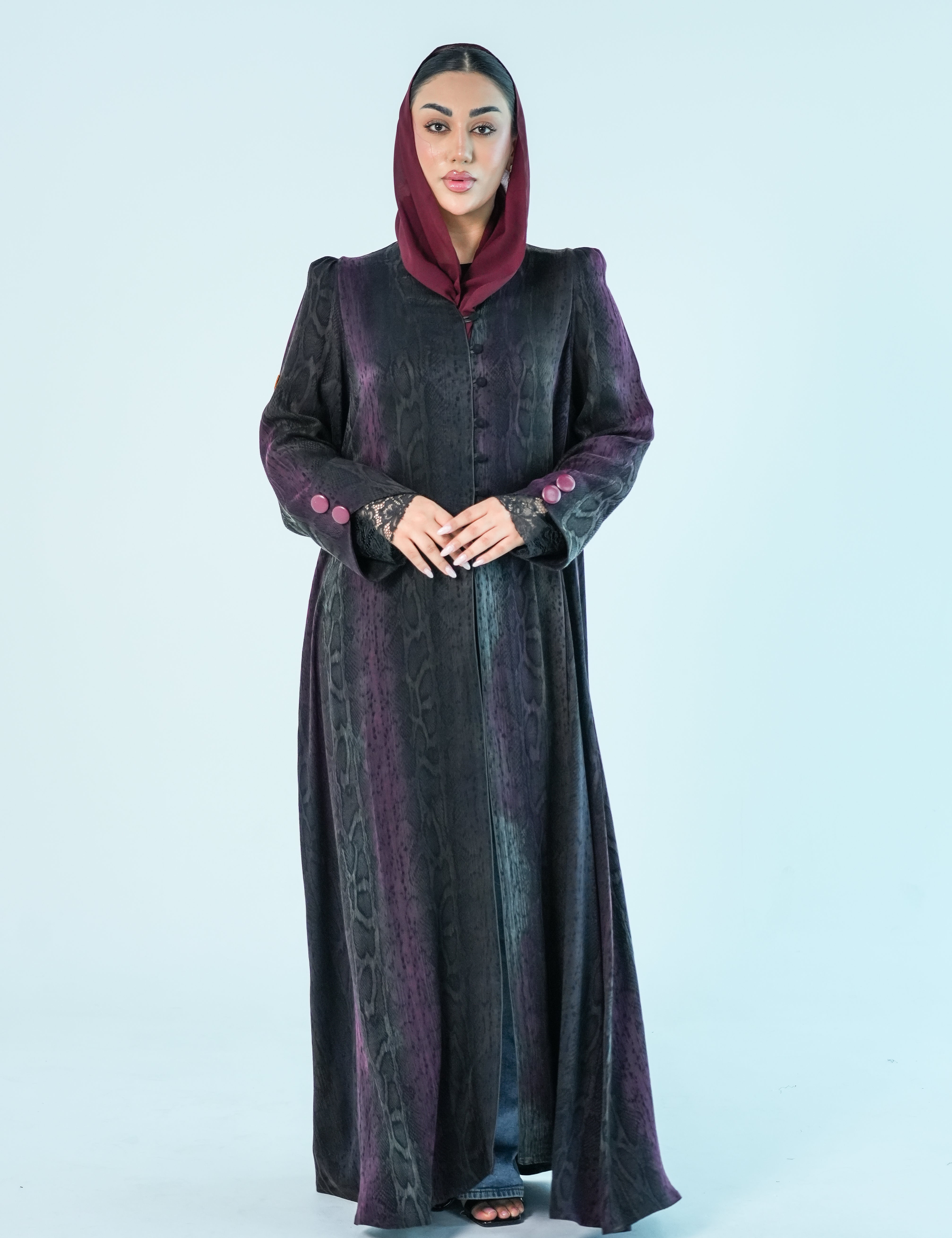 S012 - Saaib Abaya-custom abayas, luxury abayas, elegant abayas, modest fashion, bespoke abayas, handmade abayas, Qatar fashion