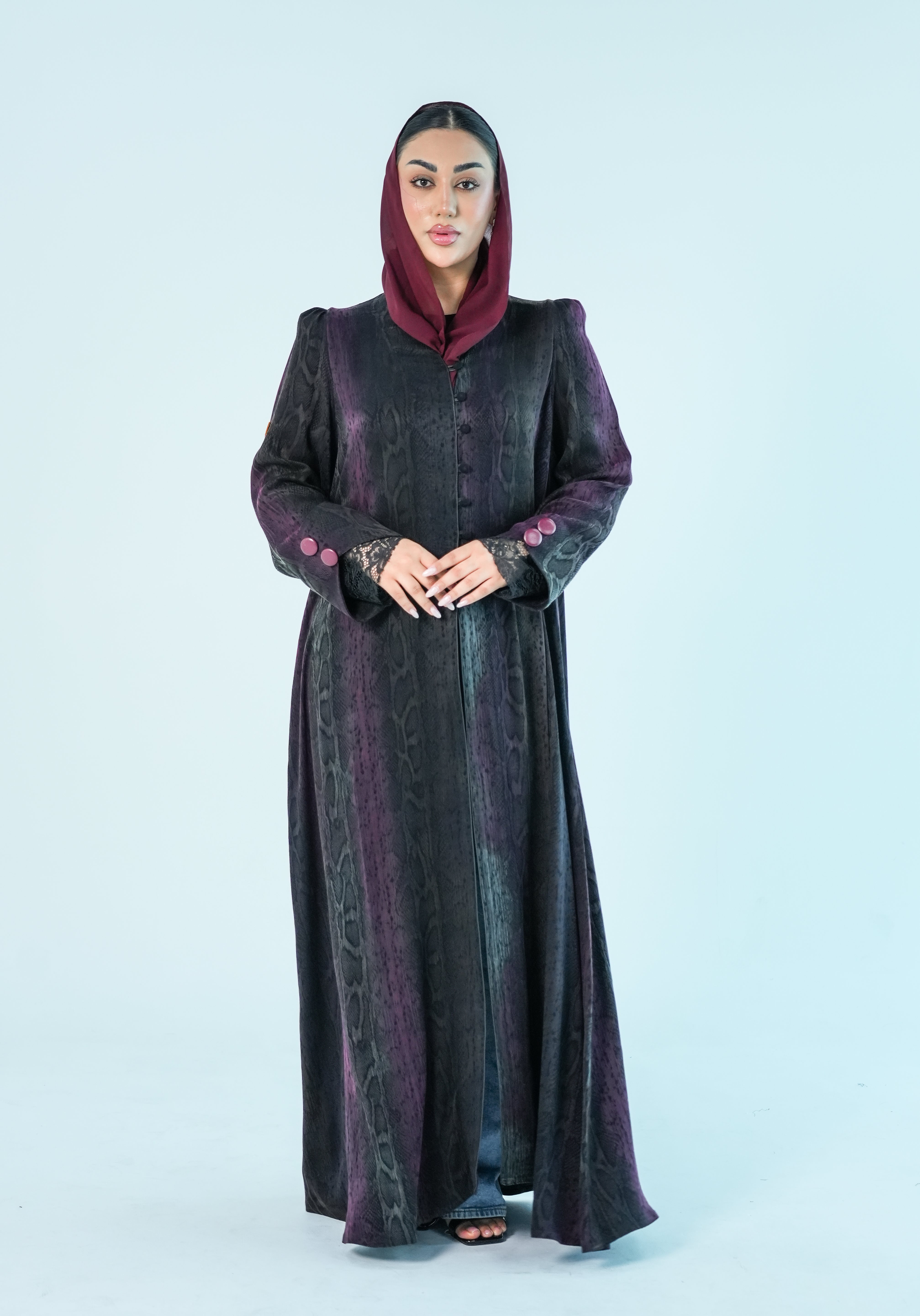 S012 - Saaib Abaya-custom abayas, luxury abayas, elegant abayas, modest fashion, bespoke abayas, handmade abayas, Qatar fashion