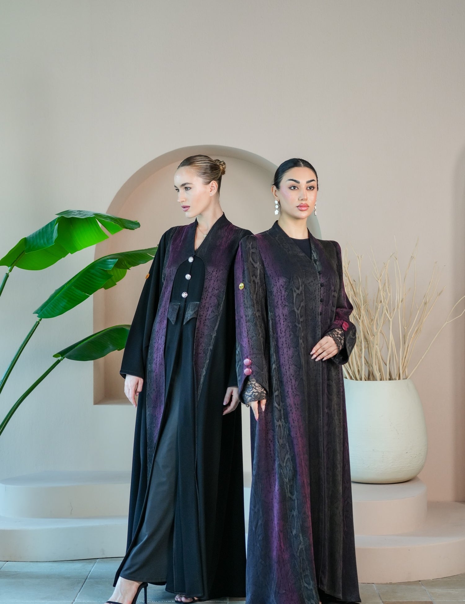 S040 - Saaib Abaya-custom abayas, luxury abayas, elegant abayas, modest fashion, bespoke abayas, handmade abayas, Qatar fashion