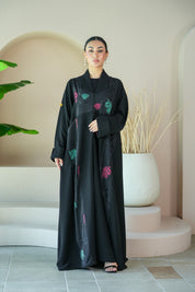 S039 - Saaib Abaya-custom abayas, luxury abayas, elegant abayas, modest fashion, bespoke abayas, handmade abayas, Qatar fashion