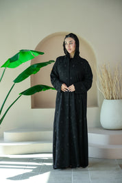 S033 - Saaib Abaya-custom abayas, luxury abayas, elegant abayas, modest fashion, bespoke abayas, handmade abayas, Qatar fashion