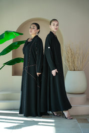 S041 - Saaib Abaya-custom abayas, luxury abayas, elegant abayas, modest fashion, bespoke abayas, handmade abayas, Qatar fashion